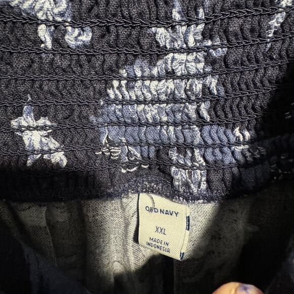 Old Navy Waist Defined Jumpsuit Square Neck Blue Tropical Print Size XXL - Picture 6 of 8